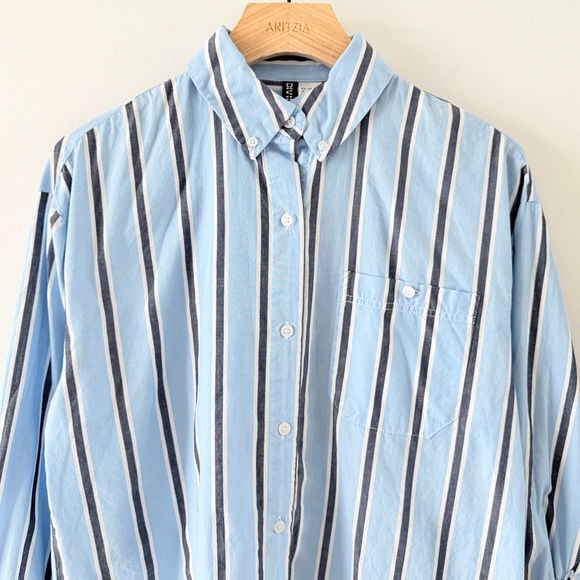H&M Divided Blue Stripe Shirt and Shorts Set XXS Matching Co-Ord - Picture 5 of 16
